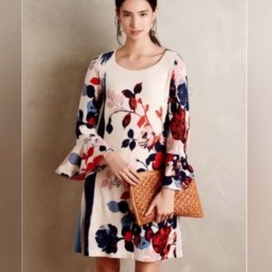 Maeve Anthropologie floral sweater dress